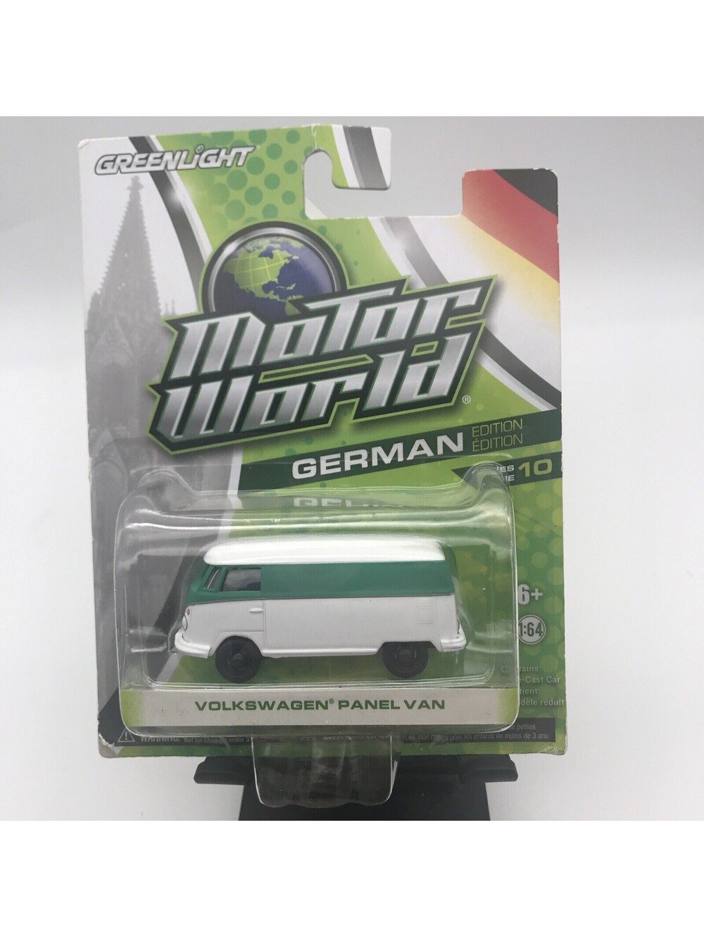 GREENLIGHT MOTOR WORLD GERMAN SERIES 10 VOLKSWAGEN PANEL Van White Green Stripe